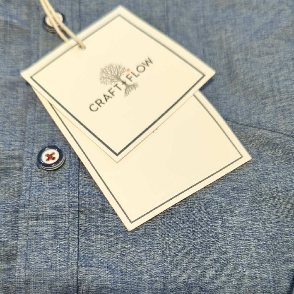 Elegant Denim Blue Casual Shirt for Men - Picture 2 of 13